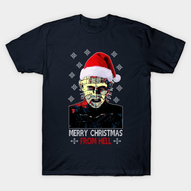 Hellraiser Pinhead Merry Christmas From Hell T-Shirt by Nova5